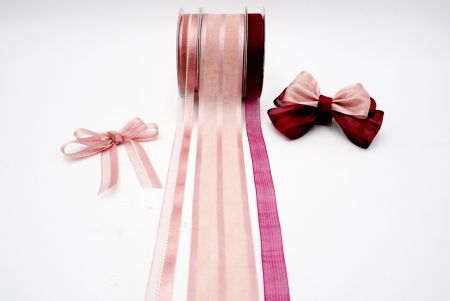 Conjunto de cintas tejidas de la serie rosa y roja